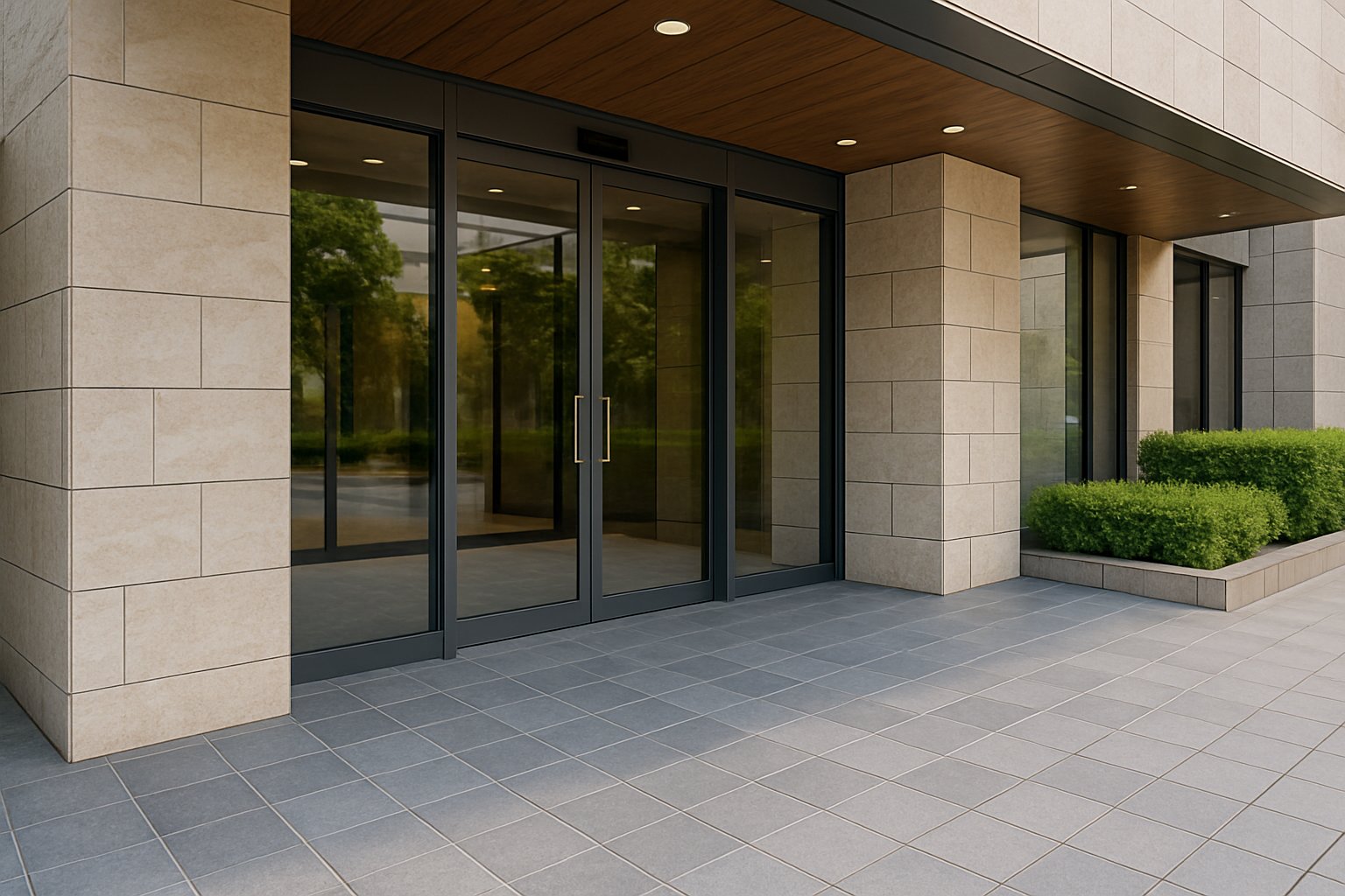 商業施設エントランス床タイル工事で印象的な空間演出